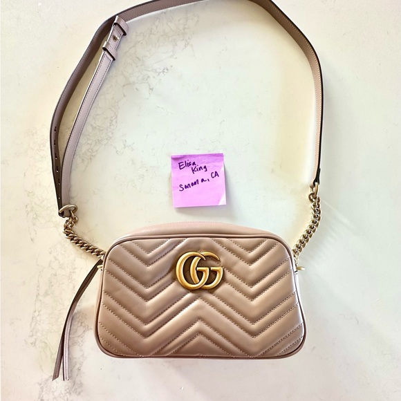 Small Gucci Marmont in Dusty Rose Leather - Picture 15 of 16